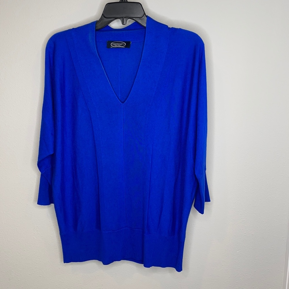 Magaschoni Silk & Cashmere 3/4 Sleeve Sweater